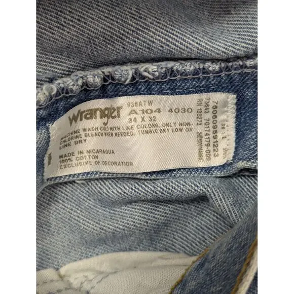 Wrangler Men's Cowboy Cut Jeans Light Wash Denim Size 34 X 32 - Picture 4 of 6